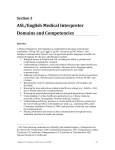ASL/English Medical Interpreter Domains and Competencies