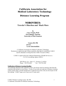 norovirus - California Association for Medical Laboratory Technology