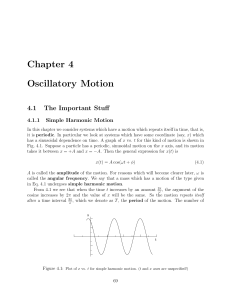 Chapter 4 Oscillatory Motion
