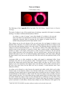 Notes on Eclipses