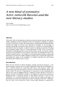 A new kind of symmetry: Actor-network theories