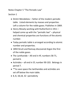 Notes Chapter 5 “The Periodic Law” Section 1 Dmitri Mendeleev