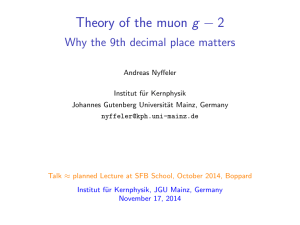 Theory of the muon g-2 [0.3cm] Why the 9th decimal