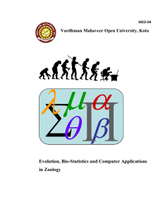 Evolution, Bio-Statistics and Computer Applications in Zoology