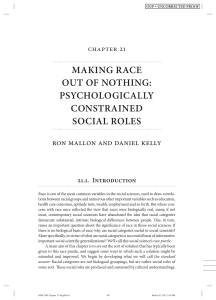 Making Race Out Of nOthing: PsychOlOgically cOnstRained sOcial
