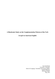 A Diachronic Study on the Complementation Patterns of the Verb