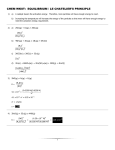 CHEM WKST: EQUILIBRIUM / LE CHATELIER`S PRINCIPLE