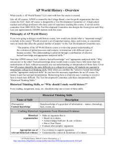 AP World History - Overview