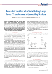 Issues to Consider when Substituting Large Power Transformers in