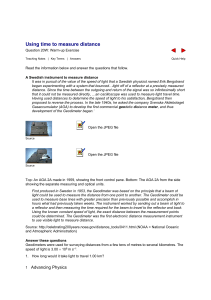 Using time to measure distance - AS-A2