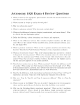 Astronomy 1020 Exam 4 Review Questions