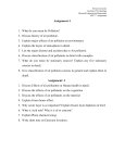 Assignment: 1 1. What do you mean by Pollution? 2. Discuss history