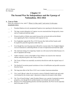 Chapter 12 The Second War for Independence and the Upsurge of