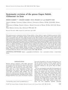 Systematic revision of the genus Gagea Salisb.(Liliaceae) in Iran