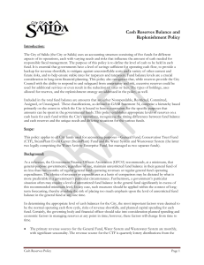 Cash Reserves Balance and Replenishment Policy