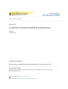 Customer sentiment and firm performance