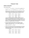 Pythagorean Triples Solution Commentary: