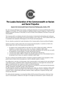The Lusaka Declaration of the Commonwealth on Racism and R…