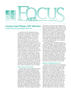 FOCUSv22n2 - Lessons from Primary HIV Infection