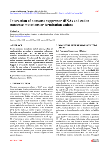 Interaction of nonsense suppressor tRNAs and codon nonsense