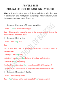 adverb_test - Bharat School Of Banking