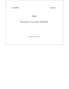 Review of Linear Models