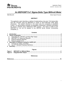 An MSP430F11x1 Sigma-Delta Type Millivolt Meter