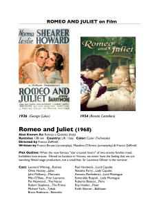 ROMEO AND JULIET on Film - Emporia State University