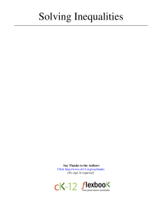 Solving Inequalities - cK-12