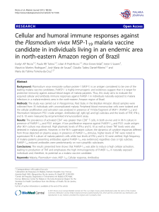 Cellular and humoral immune responses against the Plasmodium