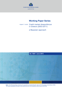 Credit market disequilibrium in Greece (2003 - ECB