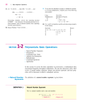 SECTION 1-2 Polynomials: Basic Operations