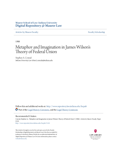 Metaphor and Imagination in James Wilson`s Theory of Federal Union