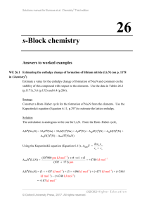 s-Block chemistry