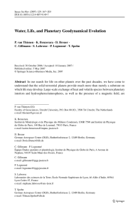 Water, Life, and Planetary Geodynamical Evolution