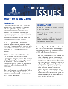 Right to Work Laws - Alabama Policy Institute