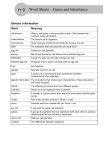 Yr 9 Word Sheets – Genes and Inheritance