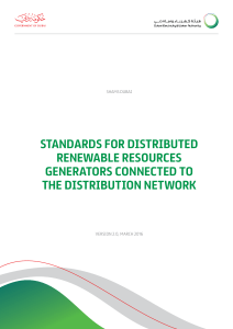 DEWA Standards for Distributed Renewable Resources Generators