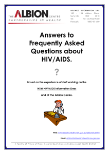 HIV FAQ - The Albion Centre