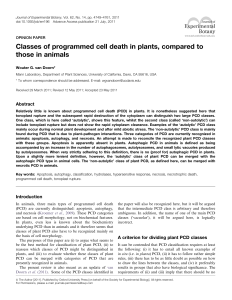 Classes of programmed cell death in plants