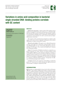 Variations in amino acid composition in bacterial single stranded