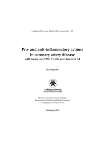 Pro- and anti-inflammatory actions in coronary artery disease with