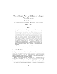 The de Broglie Wave as Evidence of a Deeper Wave Structure
