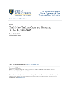 The Myth of the Lost Cause and Tennessee Textbooks, 1889