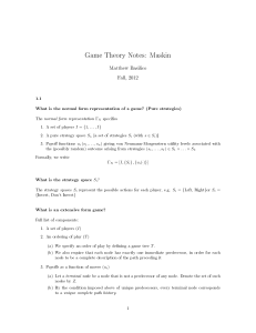 Game Theory - Maskin Notes 2013