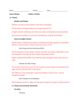 Date Honors Biology Chapter 4 Outline 4.1 Climate Weather and C