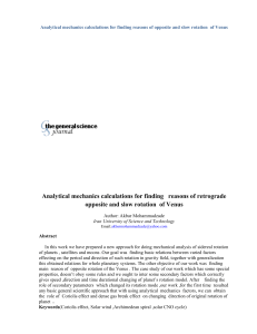 Analytical mechanics calculations for finding reasons of retrograde