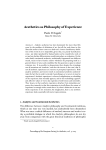 Aesthetics as Philosophy of Experience