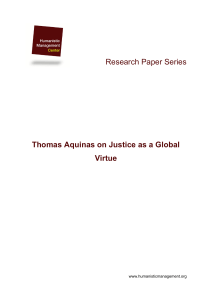 Research Paper Series Thomas Aquinas on Justice as a Global Virtue