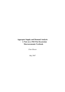 Aggregate Supply and Demand Analysis